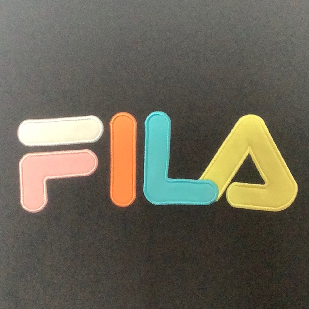 Fila Retro Black Sweatshirt Color Block Logo Size L - Picture 4 of 11